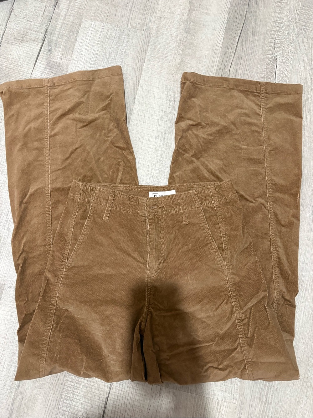 Celebrity Pink Wide-Leg Corduroy Pants in Brown